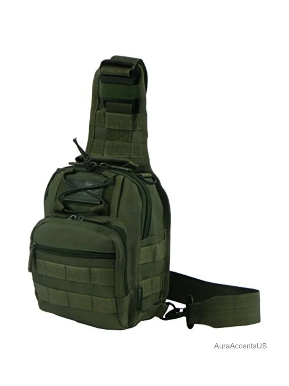 Tactical Sling Chest Utility Shoulder Bag 3 Zippered Compartments Polyester
